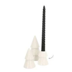 Porcelain Christmas Tree Candle Holder | White | 10 Cm