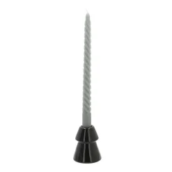 Porcelain Christmas Tree Candle Holder | Black | 10 Cm