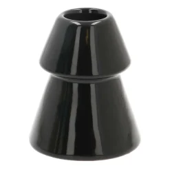 Porcelain Christmas Tree Candle Holder | Black | 10 Cm
