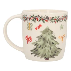Porcelain Christmas Tree Mug With Handle