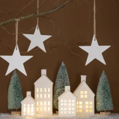 Porcelain House With LED | 11 Cm | White