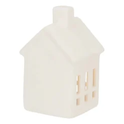 Porcelain House With LED | 11 Cm | White