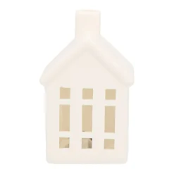 Porcelain House With LED | 11 Cm | White