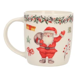 Porcelain Santa Christmas Mug With Handle