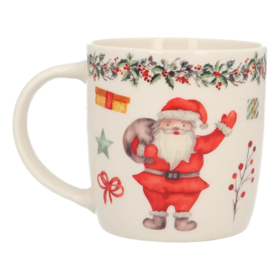 Porcelain Santa Christmas Mug With Handle