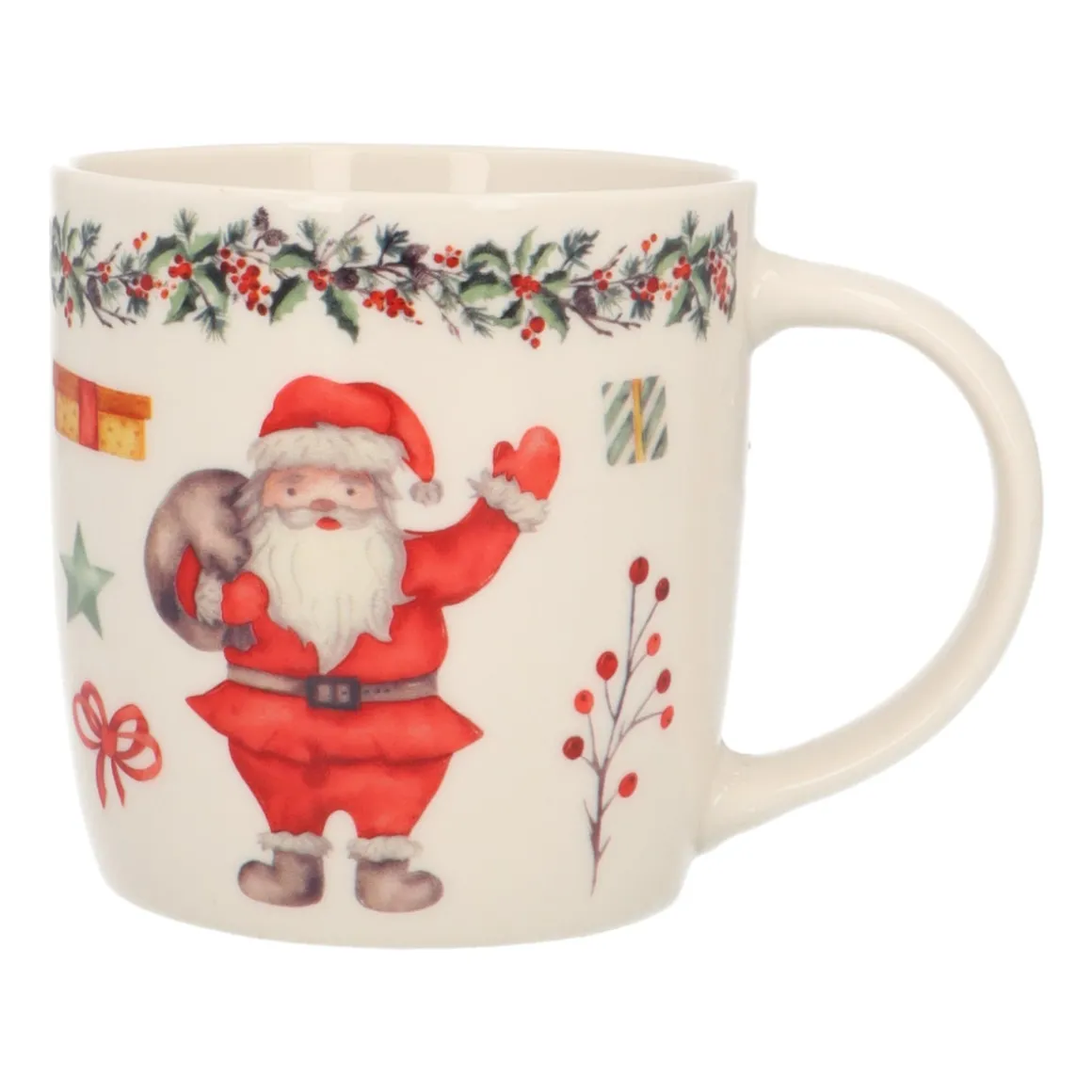 Porcelain Santa Christmas Mug With Handle