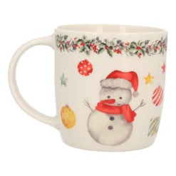 Porcelain Snowman Christmas Mug With Handle
