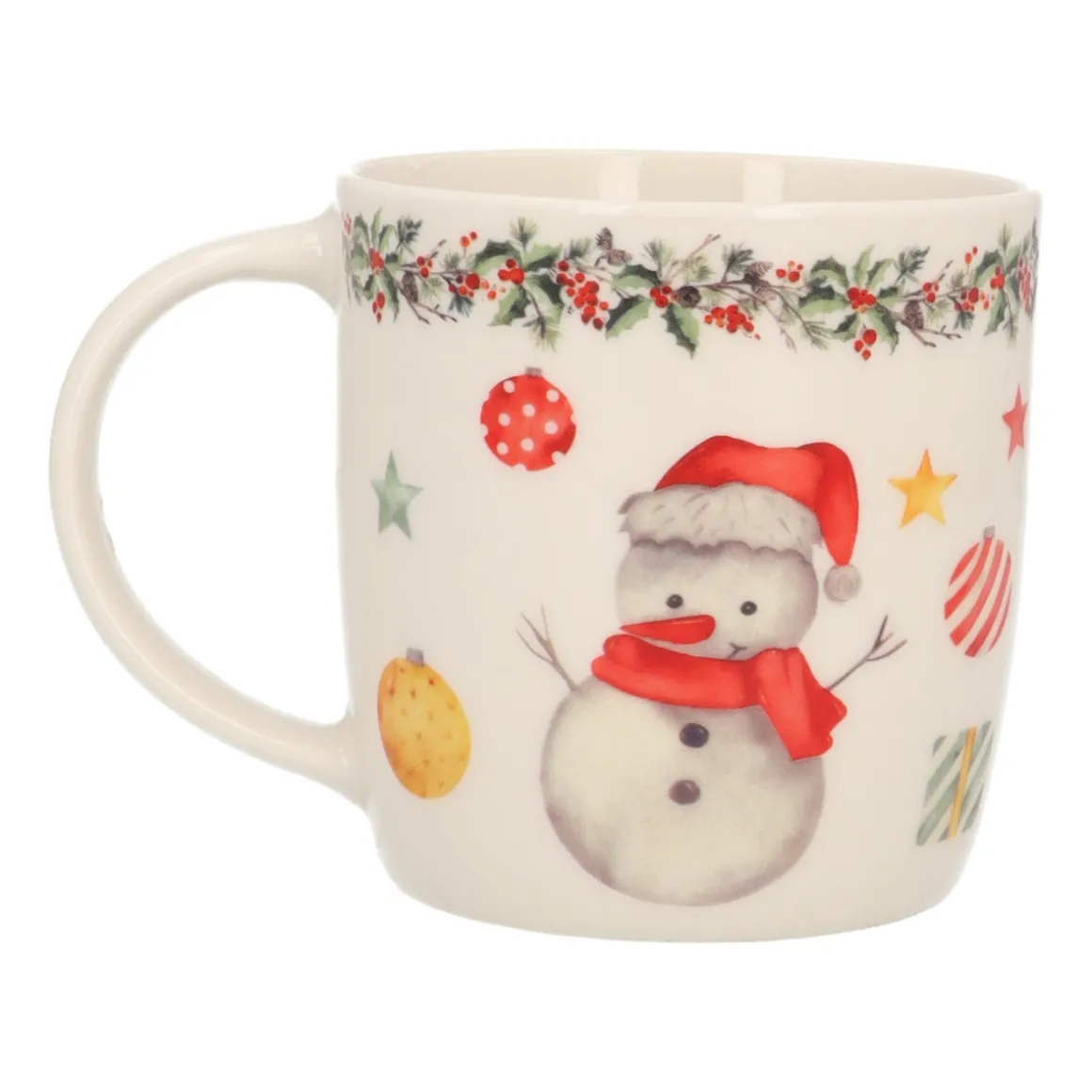 Porcelain Snowman Christmas Mug With Handle