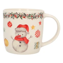 Porcelain Snowman Christmas Mug With Handle