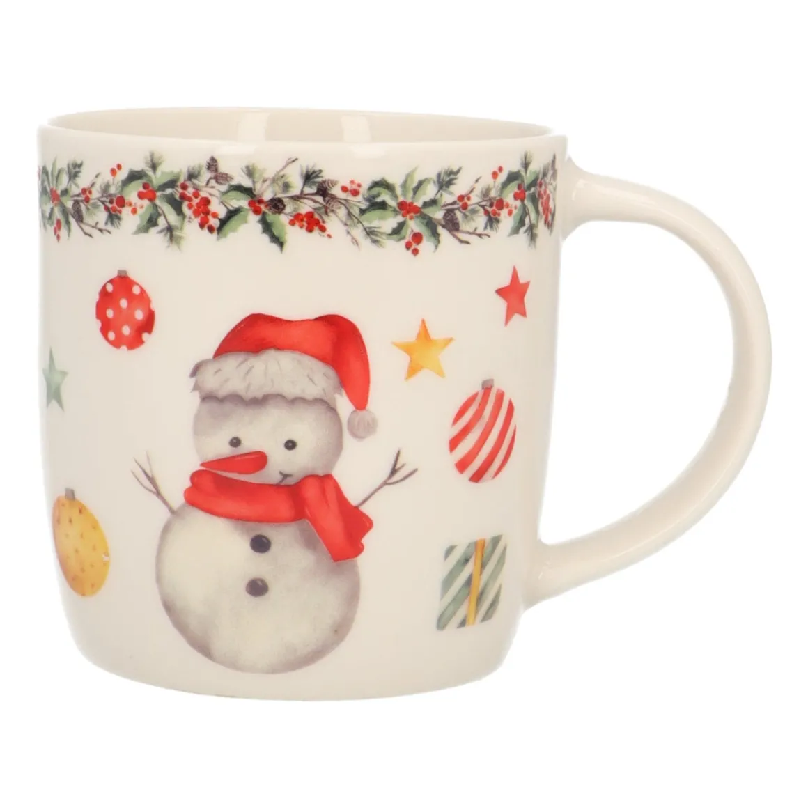 Porcelain Snowman Christmas Mug With Handle
