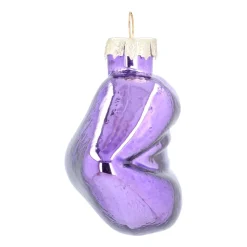 Purple Glass Lips Christmas Ornament