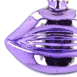 Purple Glass Lips Christmas Ornament