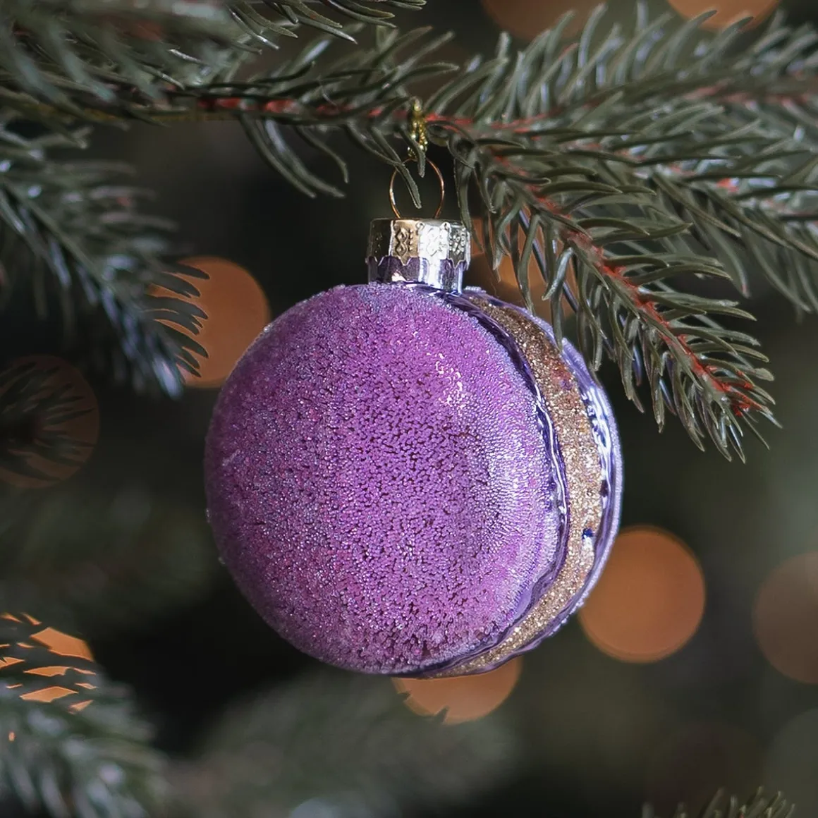Purple Macaron Christmas Ornament
