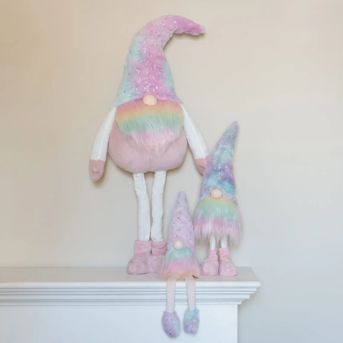 Rainbow Gnome With Hearts And Extendable Legs