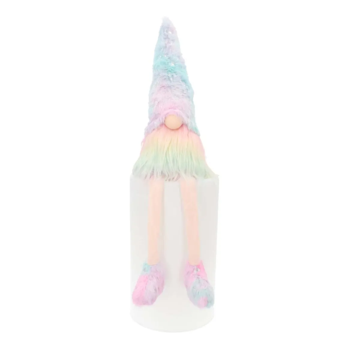 Rainbow-coloured Sitting Gnome | Fabric | 45cm