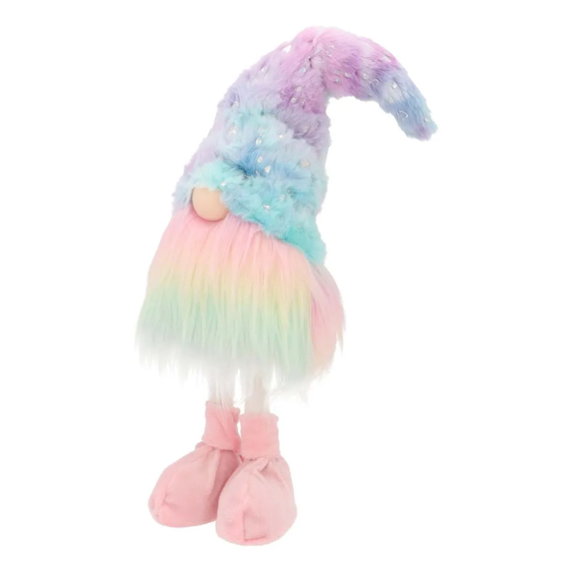 Rainbow-coloured Standing Gnome | Fabric | 45cm
