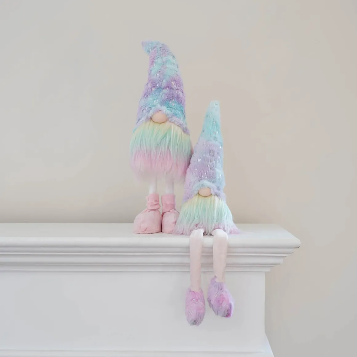 Rainbow-coloured Standing Gnome | Fabric | 45cm