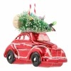 Red Beetle With Christmas Tree Hanging Decoration 10cm