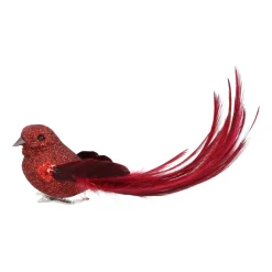 Red Bird On A Clip For The Christmas Tree
