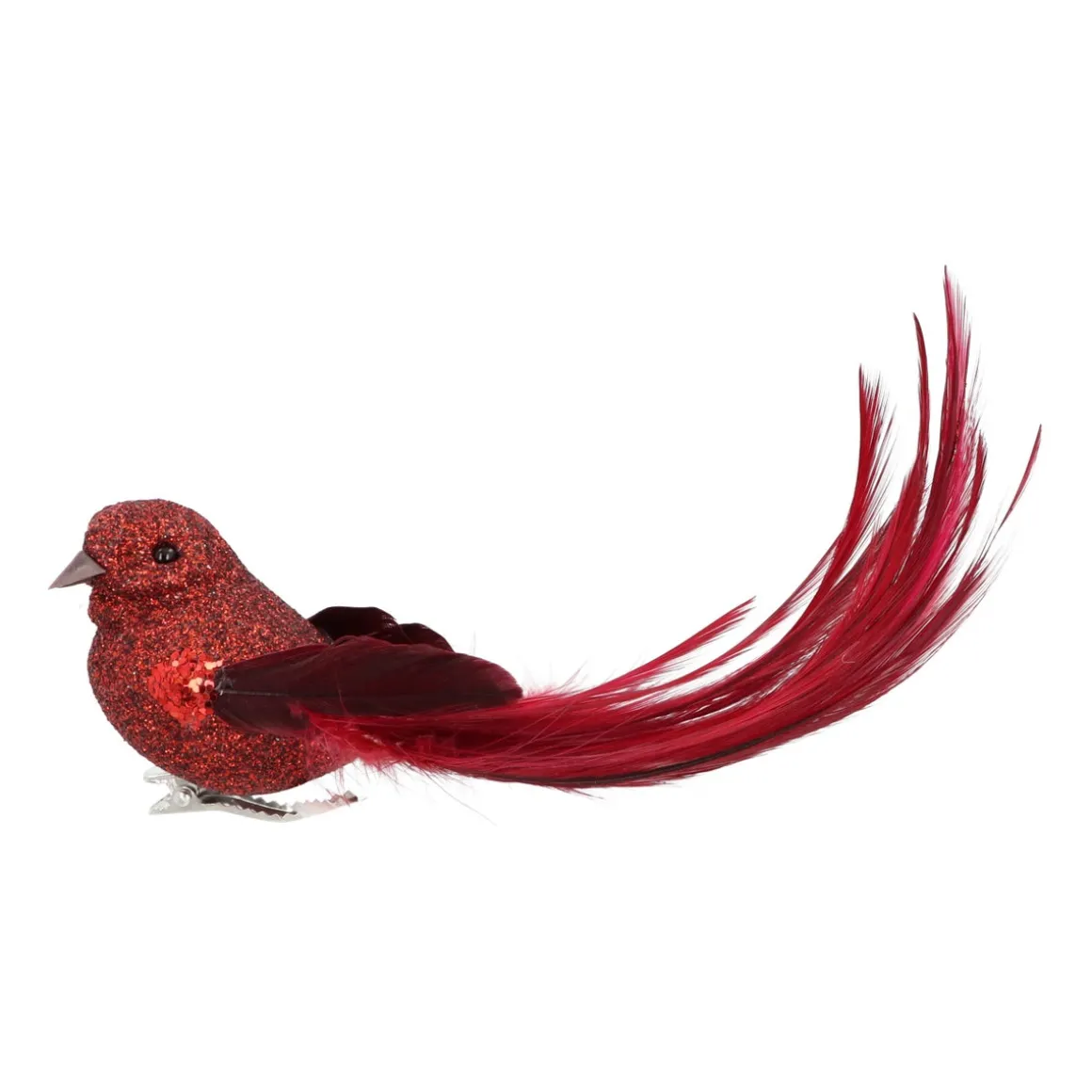 Red Bird On A Clip For The Christmas Tree