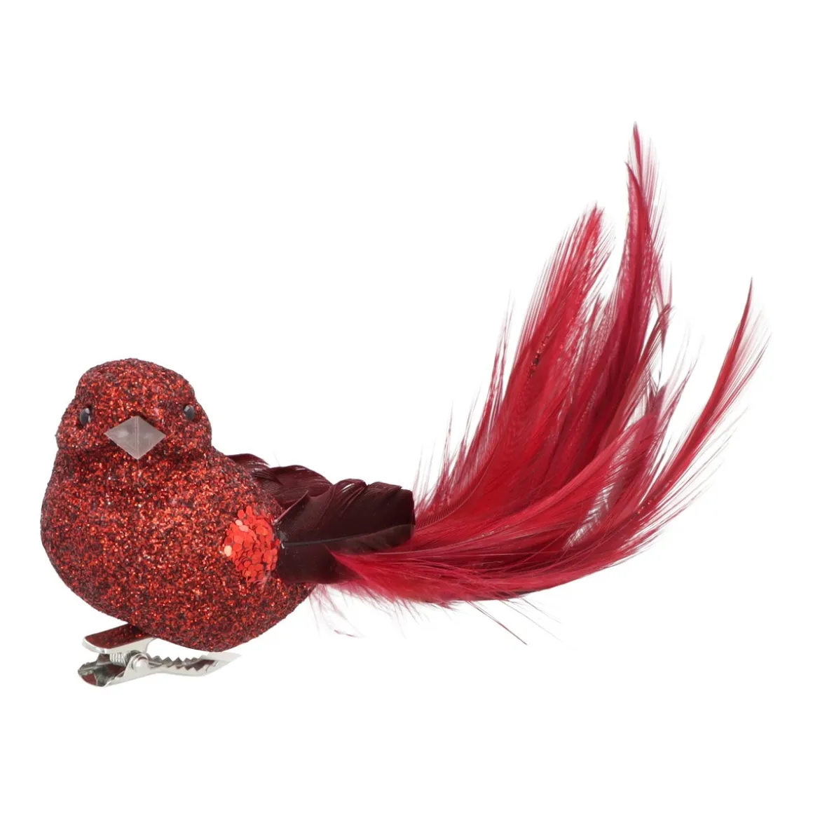 Red Bird On A Clip For The Christmas Tree