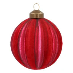 Red Christmas Bauble With Nostalgic Felt