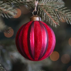 Red Christmas Bauble With Nostalgic Felt