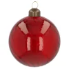 Red Christmas Bauble With Traditional Swirls