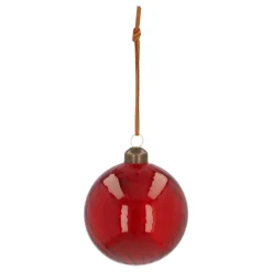 Red Christmas Bauble With Traditional Swirls