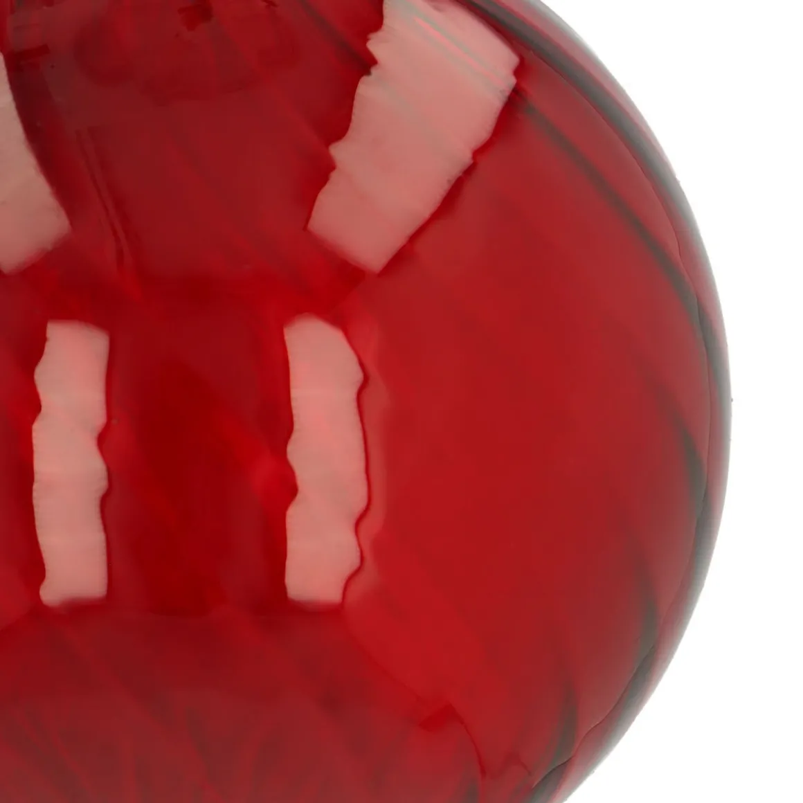 Red Christmas Bauble With Traditional Swirls