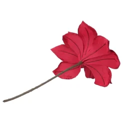 Red Christmas Rose With Glitter Leaves