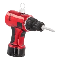 Red Drill Christmas Ornament | Glass | 10 Cm