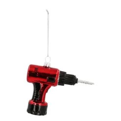 Red Drill Christmas Ornament | Glass | 10 Cm