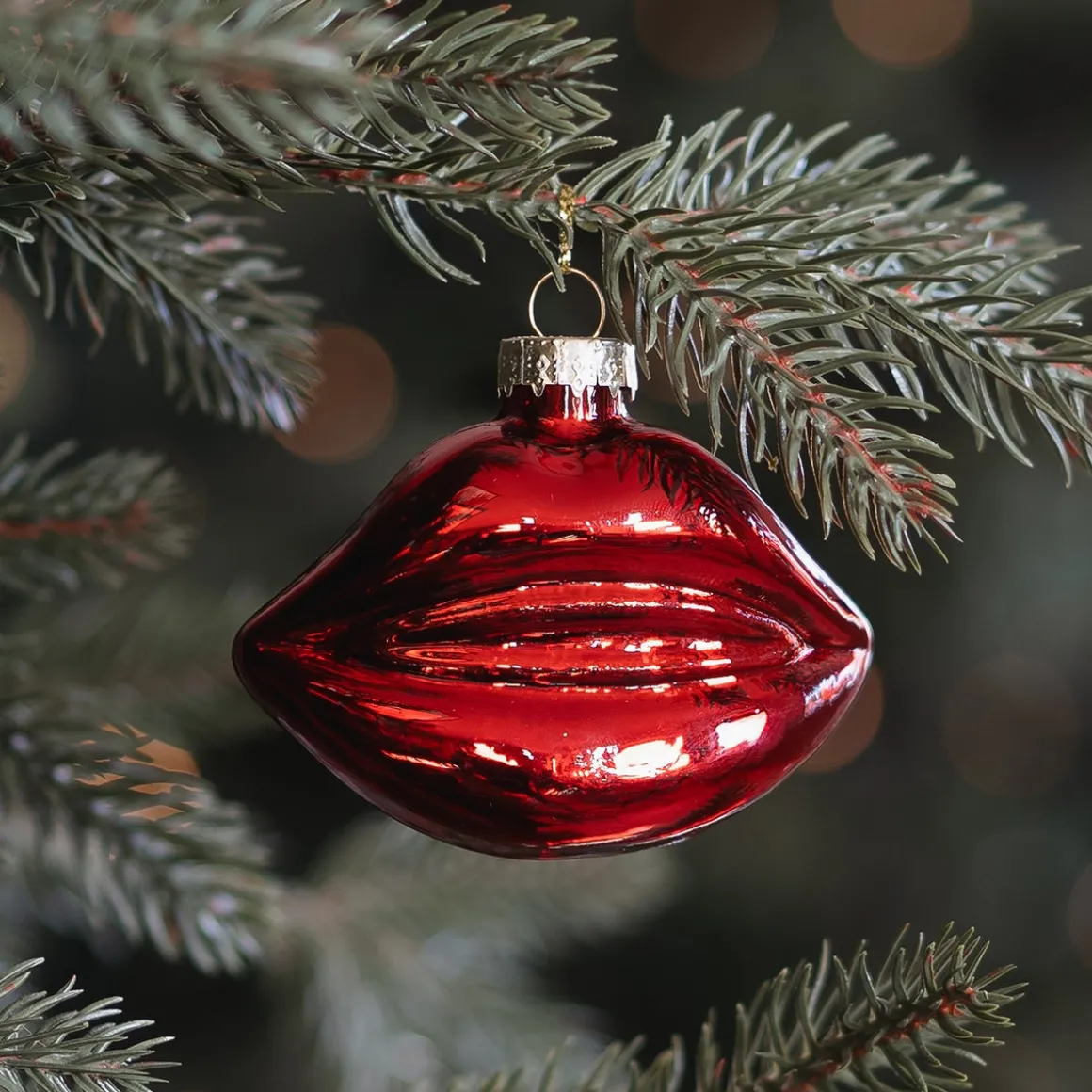 Red Glass Mouth Christmas Ornament