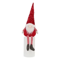 Red Gnome With Dangling Legs And Sequin Hat