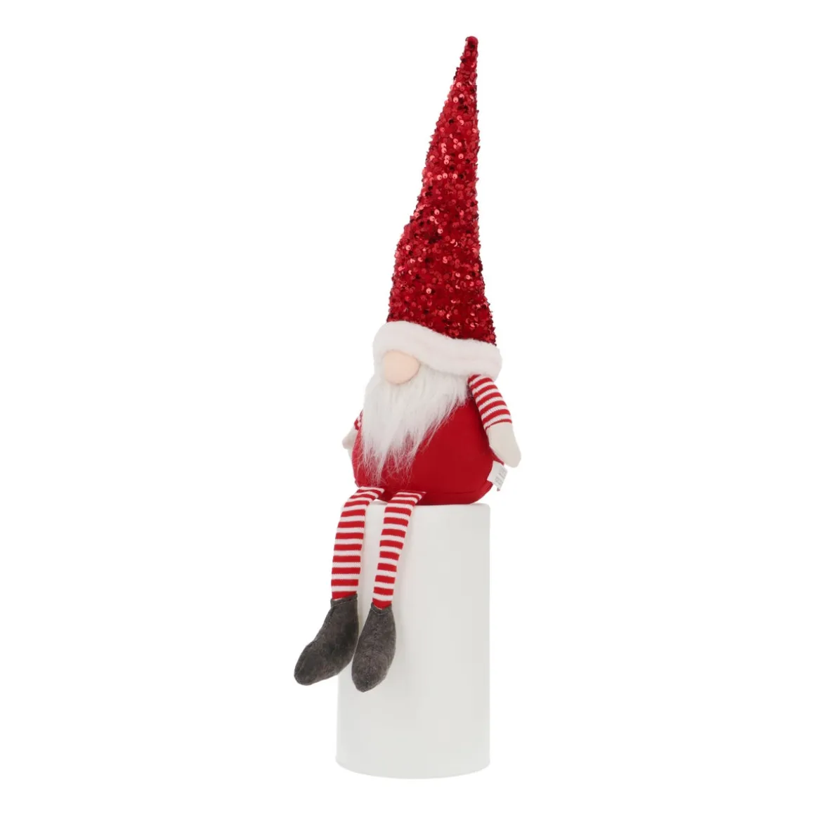 Red Gnome With Dangling Legs And Sequin Hat
