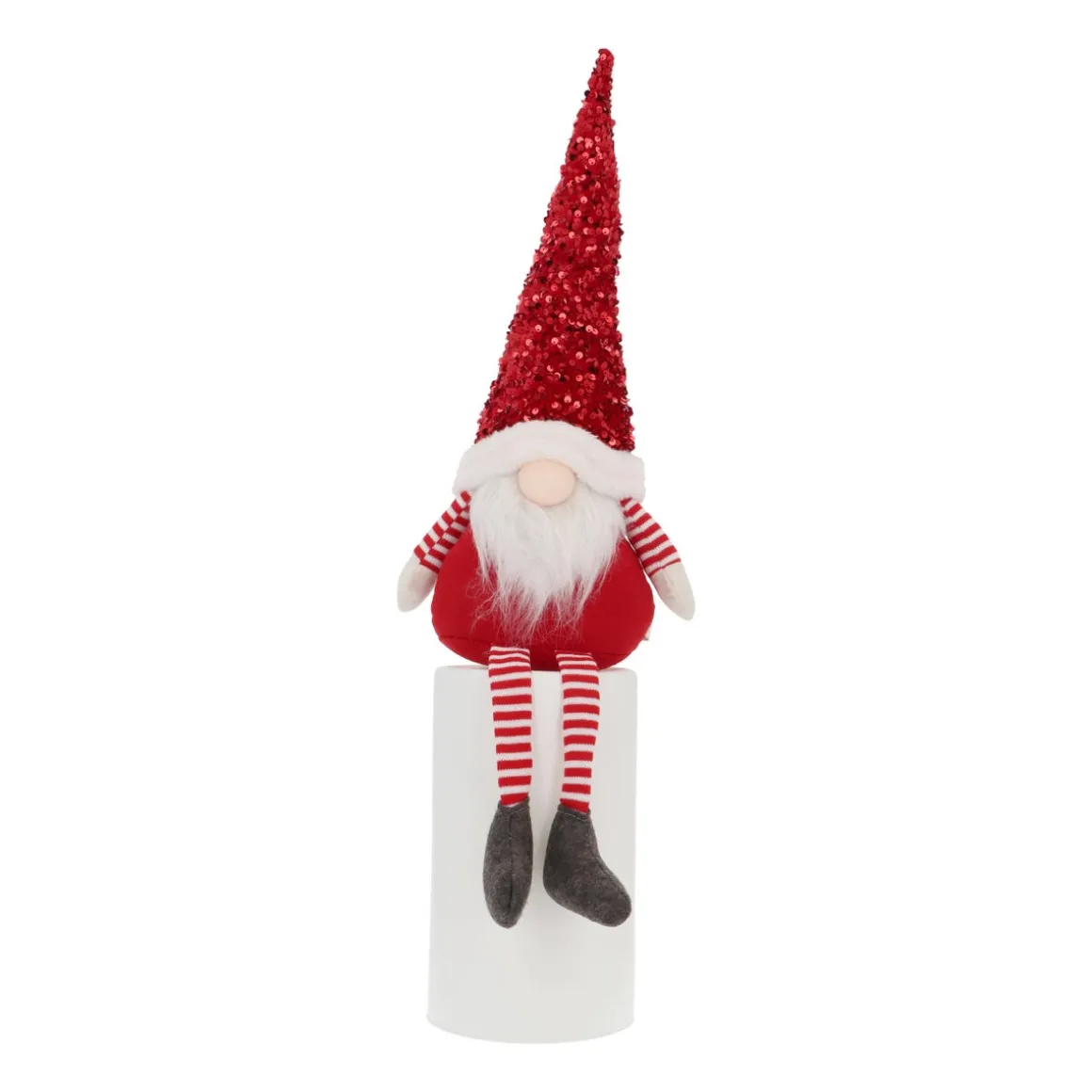 Red Gnome With Dangling Legs And Sequin Hat
