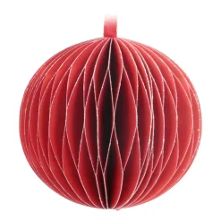 Red Paper Christmas Bauble 8 Cm