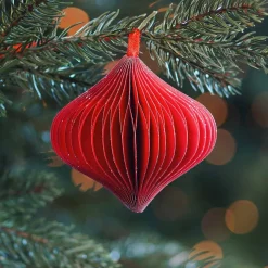 Red Paper Christmas Ornament 8 Cm