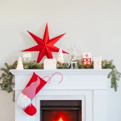 Red Velvet Paper Star Lantern 60 Cm