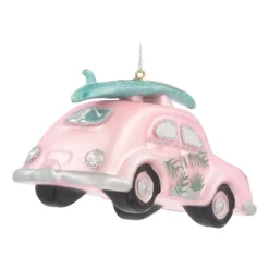 Retro Car Ornament | Glass | Pink | 12cm