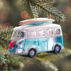 Retro Van Ornament | Glass | Blue | 12cm