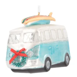 Retro Van Ornament | Glass | Blue | 12cm