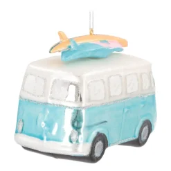 Retro Van Ornament | Glass | Blue | 12cm