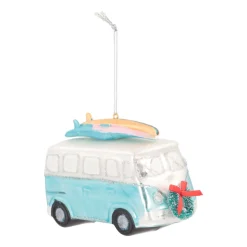 Retro Van Ornament | Glass | Blue | 12cm
