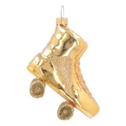 Roller Skate Christmas Ornament | Glass | Gold | 8cm