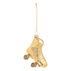 Roller Skate Christmas Ornament | Glass | Gold | 8cm