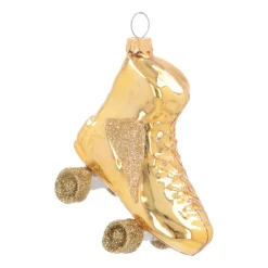 Roller Skate Christmas Ornament | Glass | Gold | 8cm