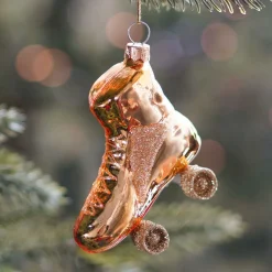Roller Skate Christmas Ornament | Glass | Gold | 8cm