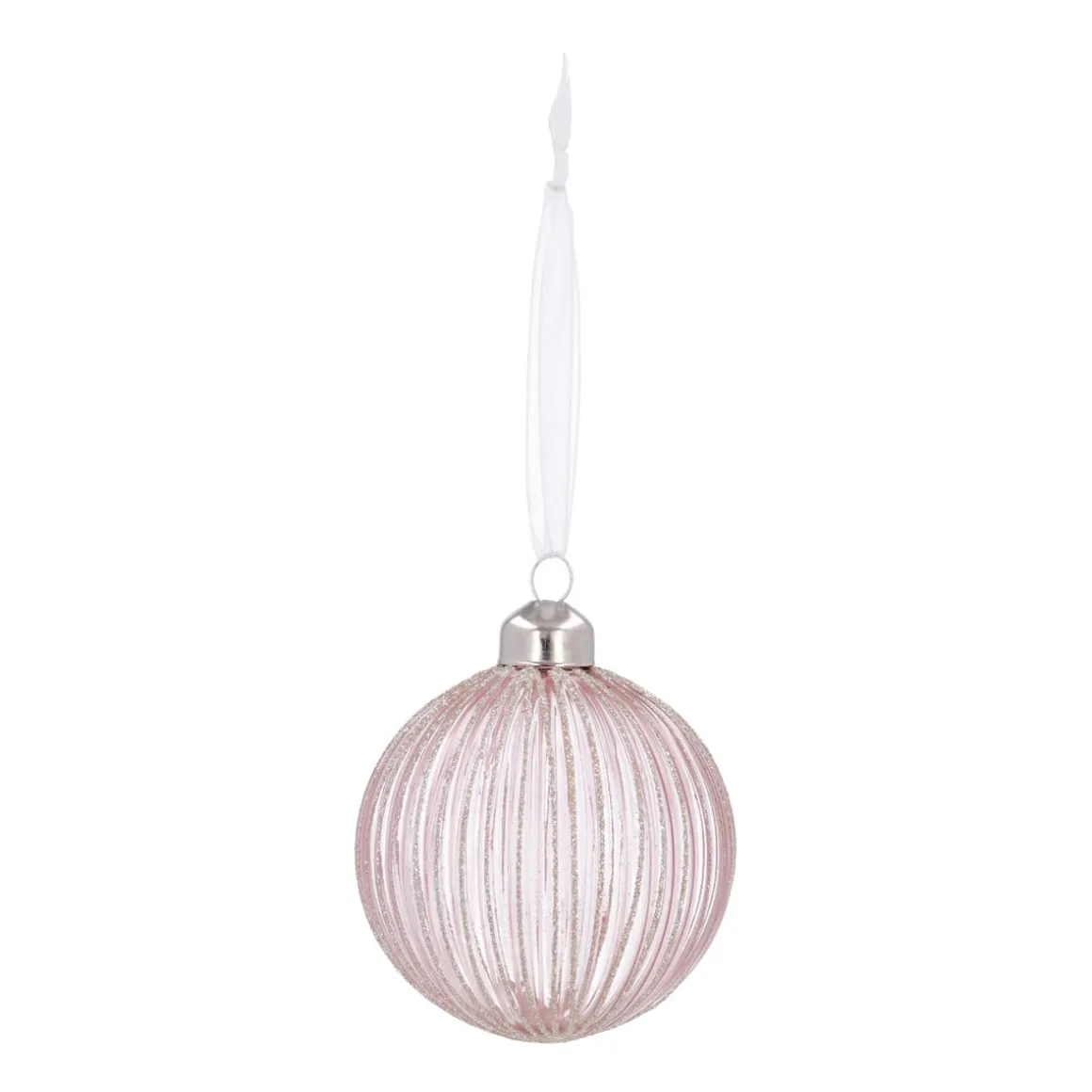Romantic Light Pink Christmas Bauble With Transparency